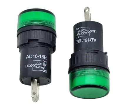 Iндикатор 12В AD16-16E зелений LED